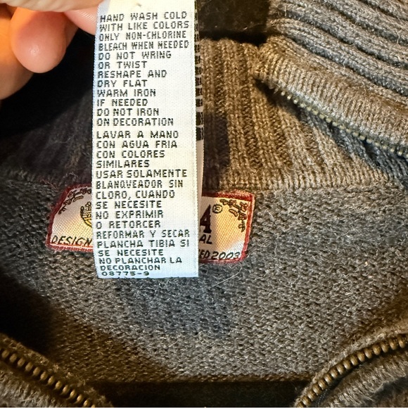 Tiara International Embroidered Floral Zip Up Vintage Cardigan Sz Large Grandma - Picture 9 of 9